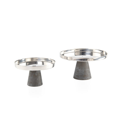 Set of 2 stainless steel stand resin base with gift box