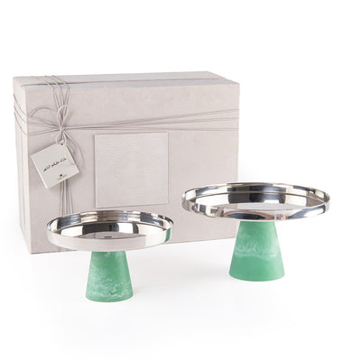 Set of 2 stainless steel stand resin base with gift box