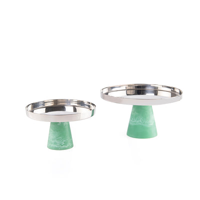 Set of 2 stainless steel stand resin base with gift box