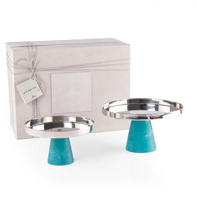 Set of 2 stainless steel stand resin base with gift box