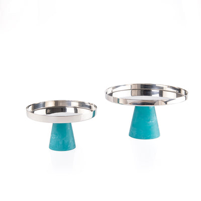 Set of 2 stainless steel stand resin base with gift box