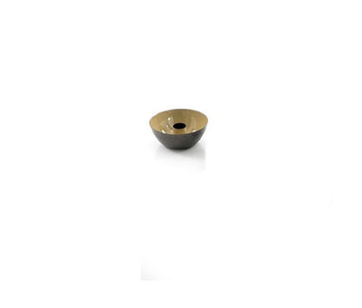 Gray And Beige Round Metal Candle Holder
