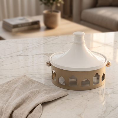 Ceramic plate with metal base