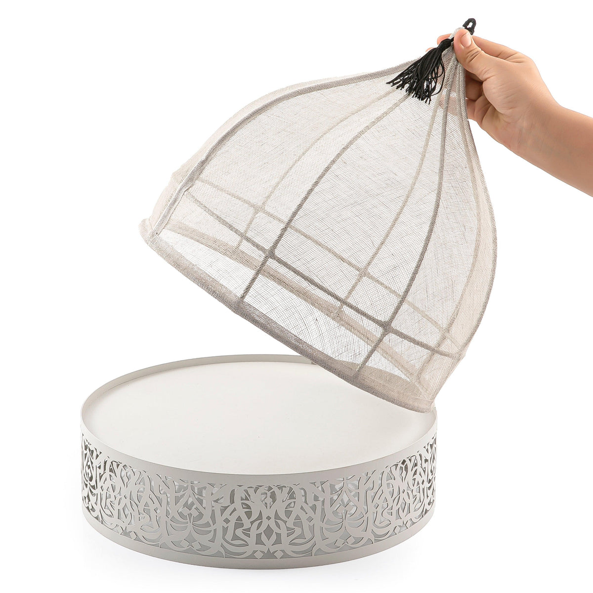 Linen cover with Arabian metal base - CASCADES