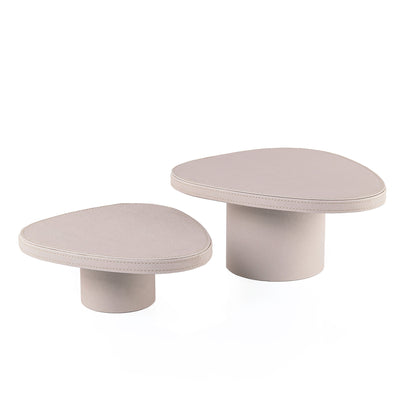 Set of 2 warm grey leather stand with gift box