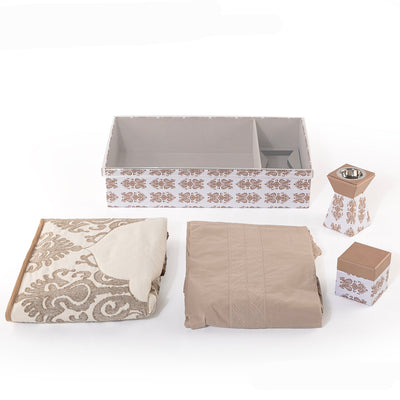Prayer set box with acrylic cover - light brown