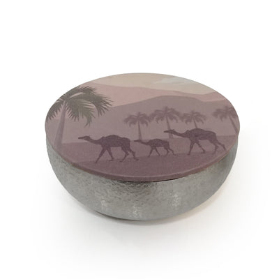 Metal bowl with printed cover