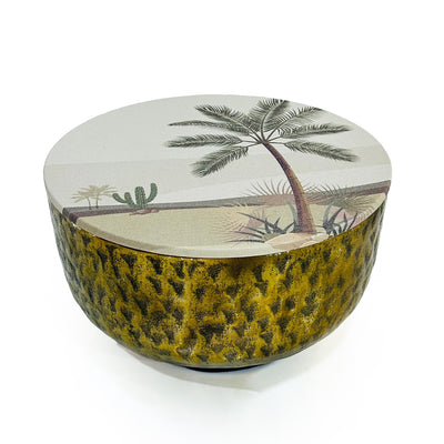 Metal bowl with printed cover