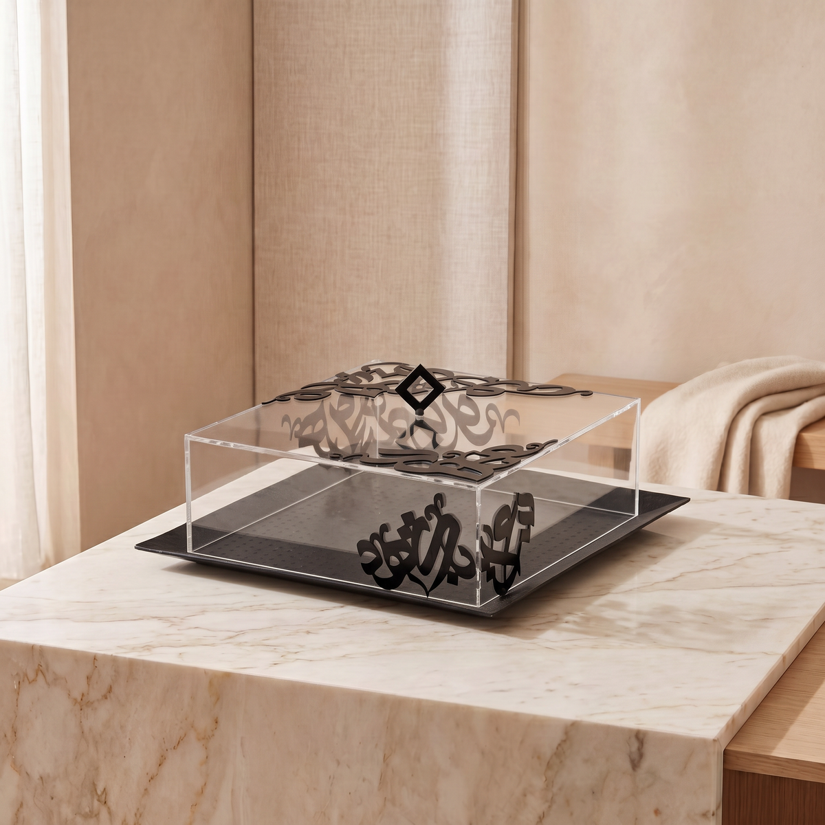 Metal Tray with Acrylic Cover