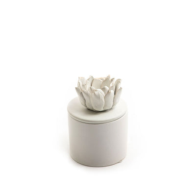 white Cylindrical ceramic jar