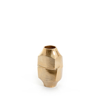 gold metal vase