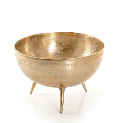 Gold Round Metal Bowl With Legs