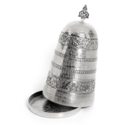 Silver Metal Morrocan Plate With Cover