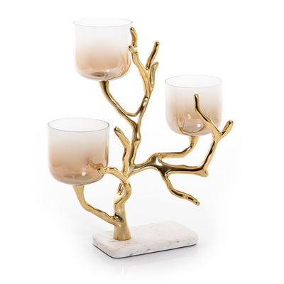 Gold Metal Candle Holder with Gift Box