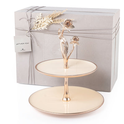 Gold Round Metal Stand with Gift Box