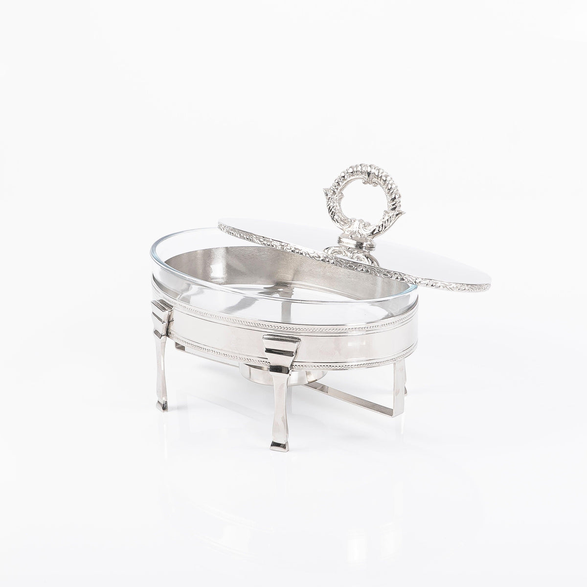 Silver steel food heat keeper with byrex roaster - CASCADES