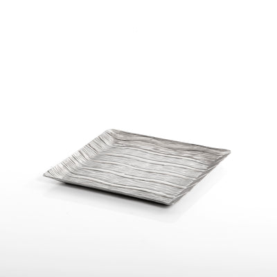 Silver square metal tray