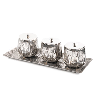 Set of 3 metal jars with gift box