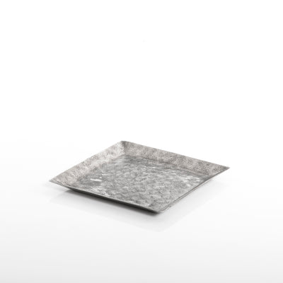 Silver rectangular metal tray