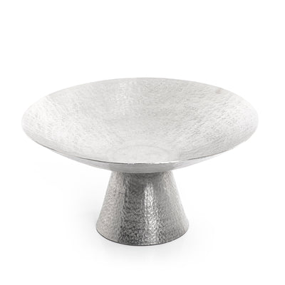 Metal stand with a silver circular base