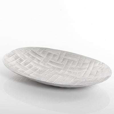 Silver oval metal plate