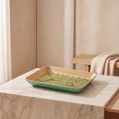 Rectangular Bamboo With Seagrass Tray