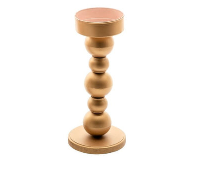 Beige Metal Candle Holder