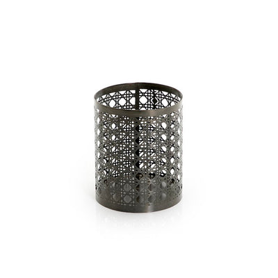 Black round Metal Candle Holder