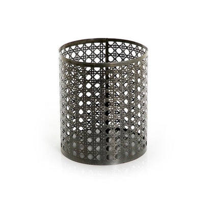 Brown Cylindrical Metal Candle Holder