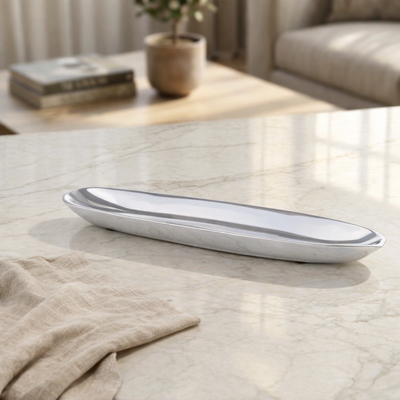 Oval Metal Plate Small - Silver