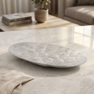Silver Oval Metal plate