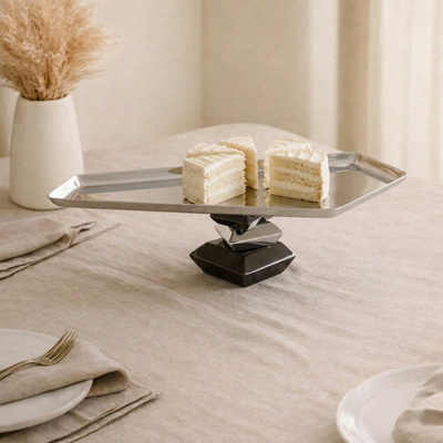 Elegant Metal Serving Stand Dish - Large