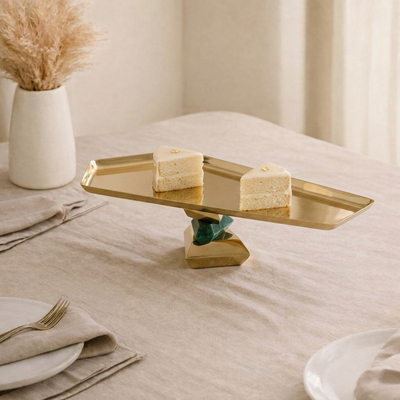 Metal stand-green and gold large