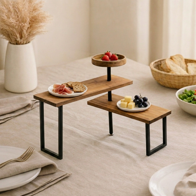Metal and wood stand
