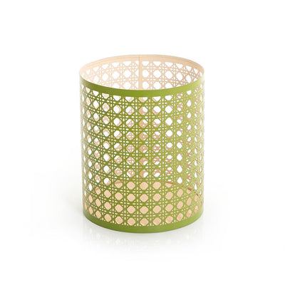 Green Cylindrical Metal Candle Holder
