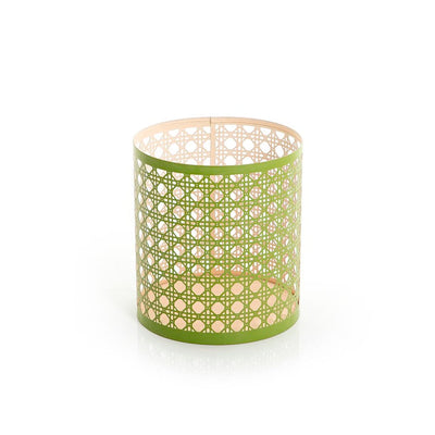 Green round Cylindrical Metal Candle Holder