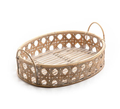 Natural Oval Bamboo Tray