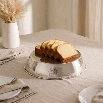 Silver round Metal cake stand