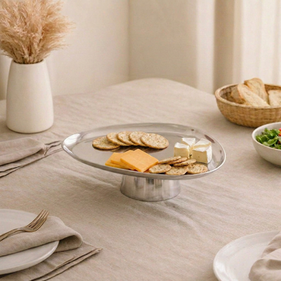 Metal Serveware Stand - Silver