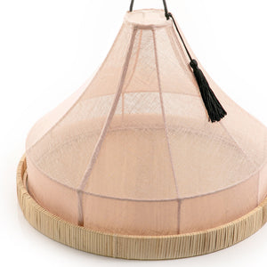 Rattan tray with linen cover - CASCADES