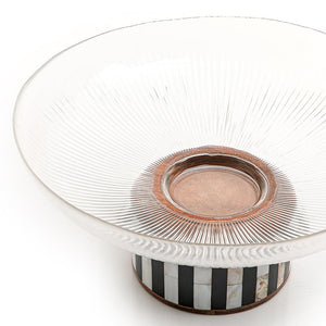 Glass bowl with wooden base - CASCADES