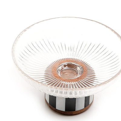 Glass bowl with wooden base - CASCADES