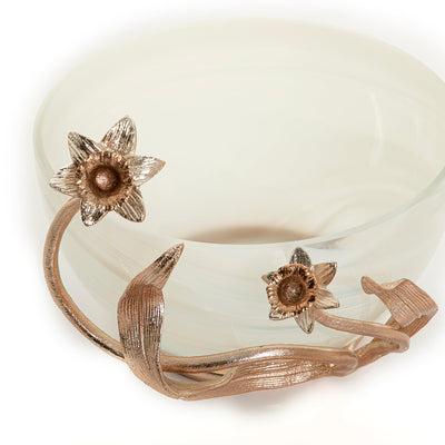 Glass bowl with metal base - CASCADES