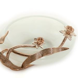 Glass bowl with metal base - CASCADES