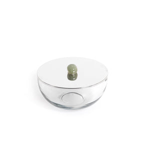 Metal and glass jar with cover - CASCADES