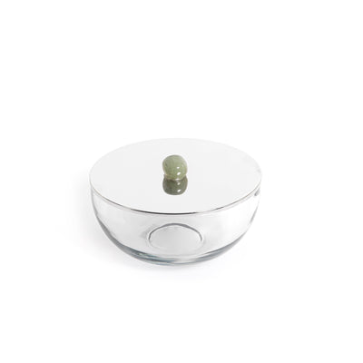 Metal and glass jar with cover - CASCADES