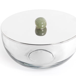 Metal and glass jar with cover - CASCADES
