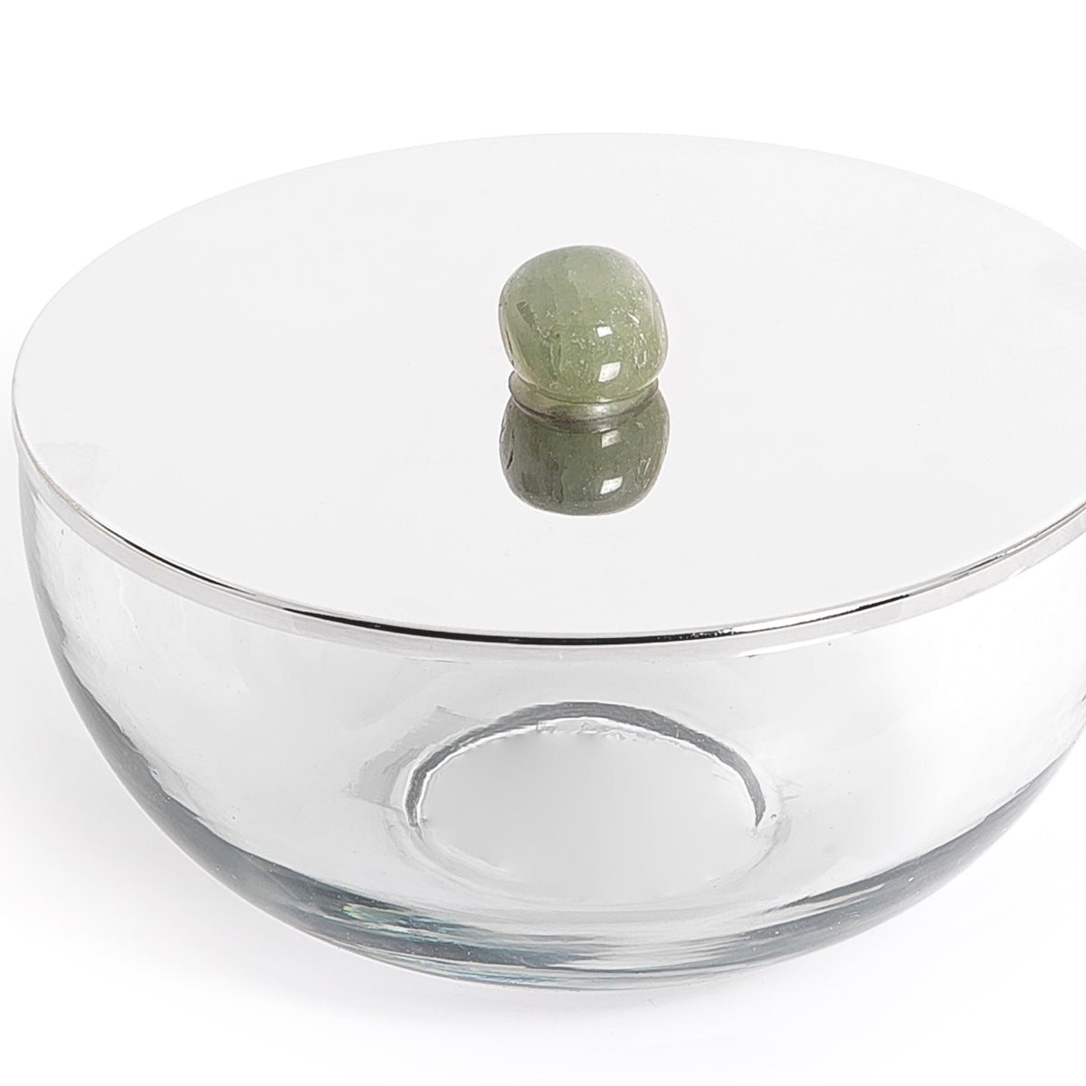 Metal and glass jar with cover - CASCADES