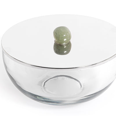 Metal and glass jar with cover - CASCADES