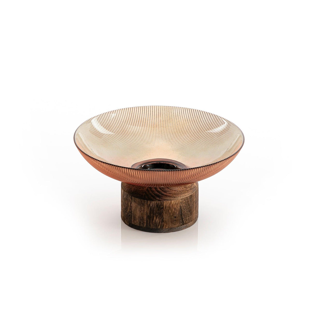 Glass Bowel With Wood Base (5981730668709)